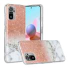 For Xiaomi Redmi Note 10 Marble Pattern Soft TPU Protective Case(White Gold) - 1