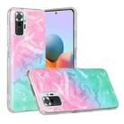 For Xiaomi Redmi Note 10 Pro Marble Pattern Soft TPU Protective Case(Pink Green) - 1