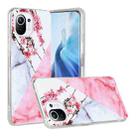 For Xiaomi Mi 11 Lite Marble Pattern Soft TPU Protective Case(Plum Blossom) - 1