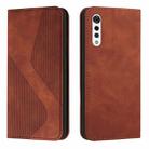 For LG Velvet Skin Feel Magnetic S-type Solid Color Horizontal Flip Leather Case with Holder & Card Slot & Wallet(Brown) - 1