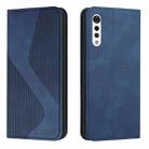 For LG Velvet Skin Feel Magnetic S-type Solid Color Horizontal Flip Leather Case with Holder & Card Slot & Wallet(Blue) - 1