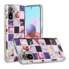 For Xiaomi Redmi Note 10 Plating Splicing Gilding TPU Protective Case(Purple Square) - 1