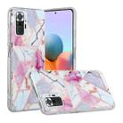 For Xiaomi Redmi Note 10 Pro Plating Splicing Gilding TPU Protective Case(Purple White Marble) - 1