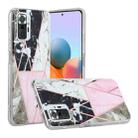 For Xiaomi Redmi Note 10 Pro Plating Splicing Gilding TPU Protective Case(Grey Pink White Marble) - 1