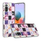 For Xiaomi Redmi Note 10 Pro Plating Splicing Gilding TPU Protective Case(Purple Square) - 1