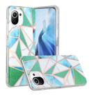 For Xiaomi Mi 11 Lite Plating Splicing Gilding TPU Protective Case(Green Triangle) - 1