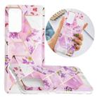 For Samsung Galaxy A32 4G Plating Splicing Gilding TPU Protective Case(Purple Flowers) - 1
