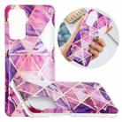 For Samsung Galaxy A32 4G Plating Splicing Gilding TPU Protective Case(Rose Red Purple) - 1