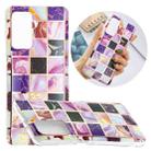 For Samsung Galaxy A32 4G Plating Splicing Gilding TPU Protective Case(Purple Square) - 1