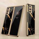 For Xiaomi Mi Mix Fold GKK Electroplating Painted Glass Phone Case(Gold Line Black) - 1
