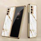 For Xiaomi Mi Mix Fold GKK Electroplating Painted Glass Phone Case(Gold Line White) - 1