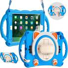 Cute Cat King Kids Shockproof Silicone Tablet Case with Holder & Shoulder Strap & Handle For iPad mini 5 / 4 / 3 / 2 /1(Light Blue) - 1
