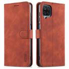 For Samsung Galaxy A12 5G AZNS Skin Feel Calf Texture Horizontal Flip Leather Case with Card Slots & Holder & Wallet(Brown) - 1