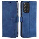For Samsung Galaxy A52 5G / 4G AZNS Skin Feel Calf Texture Horizontal Flip Leather Case with Card Slots & Holder & Wallet(Blue) - 1