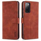 For Samsung Galaxy S20 FE / S20 Lite / S20 Fan Edition / S20 FE 5G / S20 FE 2022 AZNS Skin Feel Calf Texture Horizontal Flip Leather Case with Card Slots & Holder & Wallet(Brown) - 1