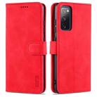 For Samsung Galaxy S20 FE / S20 Lite / S20 Fan Edition / S20 FE 5G / S20 FE 2022 AZNS Skin Feel Calf Texture Horizontal Flip Leather Case with Card Slots & Holder & Wallet(Red) - 1