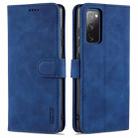 For Samsung Galaxy S20 FE / S20 Lite / S20 Fan Edition / S20 FE 5G / S20 FE 2022 AZNS Skin Feel Calf Texture Horizontal Flip Leather Case with Card Slots & Holder & Wallet(Blue) - 1