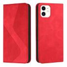 Skin Feel Magnetic S-type Solid Color Horizontal Flip Leather Case with Holder & Card Slot & Wallet For iPhone 11(Red) - 1