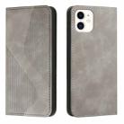 Skin Feel Magnetic S-type Solid Color Horizontal Flip Leather Case with Holder & Card Slot & Wallet For iPhone 11(Grey) - 1