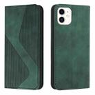 Skin Feel Magnetic S-type Solid Color Horizontal Flip Leather Case with Holder & Card Slot & Wallet For iPhone 11(Green) - 1