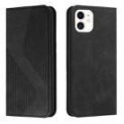 Skin Feel Magnetic S-type Solid Color Horizontal Flip Leather Case with Holder & Card Slot & Wallet For iPhone 11(Black) - 1