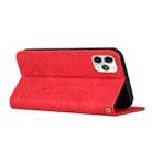 Skin Feel Magnetic S-type Solid Color Horizontal Flip Leather Case with Holder & Card Slot & Wallet For iPhone 11 Pro(Red) - 5