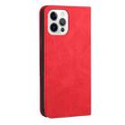 For iPhone 12 / 12 Pro Skin Feel Magnetic S-type Solid Color Horizontal Flip Leather Case with Holder & Card Slot & Wallet(Red) - 3
