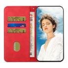 For iPhone 12 / 12 Pro Skin Feel Magnetic S-type Solid Color Horizontal Flip Leather Case with Holder & Card Slot & Wallet(Red) - 4