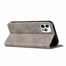 Skin Feel Magnetic S-type Solid Color Horizontal Flip Leather Case with Holder & Card Slot & Wallet For iPhone 12 Pro Max(Grey) - 5