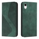 For iPhone XR Skin Feel Magnetic S-type Solid Color Horizontal Flip Leather Case with Holder & Card Slot & Wallet(Green) - 1