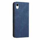 For iPhone XR Skin Feel Magnetic S-type Solid Color Horizontal Flip Leather Case with Holder & Card Slot & Wallet(Blue) - 3