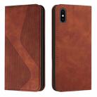 Skin Feel Magnetic S-type Solid Color Horizontal Flip Leather Case with Holder & Card Slot & Wallet For iPhone XS Max(Brown) - 1