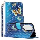 For Huawei P50 Pro 3D Pattern Horizontal Flip PU Leather Case with Holder & Card Slots & Wallet(Rankine Butterfly) - 1