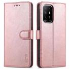 For OPPO A94 5G / A95 5G / Reno5Z 5G / F19 Pro+ AZNS Skin Feel Calf Texture Horizontal Flip Leather Case with Card Slots & Holder & Wallet(Rose Gold) - 1