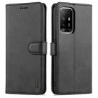 For OPPO A94 5G / A95 5G / Reno5Z 5G / F19 Pro+ AZNS Skin Feel Calf Texture Horizontal Flip Leather Case with Card Slots & Holder & Wallet(Black) - 1