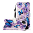 For Samsung Galaxy A22 4G Oil Embossed Pattern Horizontal Flip PU Leather Case with Holder & Card Slots & Wallet & Lanyard(Purple Flower Butterfly) - 1