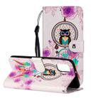 For Samsung Galaxy A82 5G Oil Embossed Pattern Horizontal Flip PU Leather Case with Holder & Card Slots & Wallet & Lanyard(Owl Wind Chimes) - 1