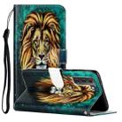 For Samsung Galaxy S21 FE 5G Oil Embossed Pattern Horizontal Flip PU Leather Case with Holder & Card Slots & Wallet & Lanyard(Lion) - 1
