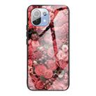 For Xiaomi Mi 11 Colorful Painted Glass Shockproof Protective Case(Flower) - 1