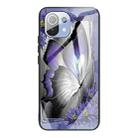 For Xiaomi Mi 11 Colorful Painted Glass Shockproof Protective Case(Butterfly) - 1