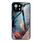 For Xiaomi Mi 11 Pro Colorful Painted Glass Shockproof Protective Case(Clouds) - 1