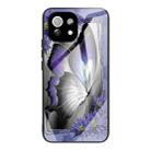 For Xiaomi Mi 11 Lite Colorful Painted Glass Shockproof Protective Case(Butterfly) - 1