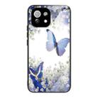 For Xiaomi Mi 11 Lite Colorful Painted Glass Shockproof Protective Case(Flowers and Butterflies) - 1