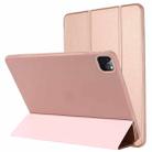 For iPad Pro 11 2022 / 2021 / 2020 TPU Horizontal Flip Leather Tablet Case with Three-folding Holder(Rose Gold) - 1