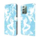 For Samsung Galaxy Note20 Cloud Fog Pattern Horizontal Flip Leather Case with Holder & Card Slot & Wallet(Sky Blue) - 2
