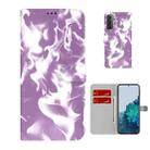 For Samsung Galaxy S21 5G Cloud Fog Pattern Horizontal Flip Leather Case with Holder & Card Slot & Wallet(Purple) - 1