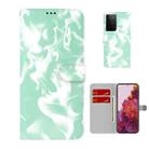 For Samsung Galaxy S21 Ultra 5G Cloud Fog Pattern Horizontal Flip Leather Case with Holder & Card Slot & Wallet(Mint Green) - 1