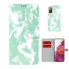 For Samsung Galaxy S20 FE Cloud Fog Pattern Horizontal Flip Leather Case with Holder & Card Slot & Wallet (Mint Green) - 1