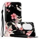For Huawei P50 Colored Drawing Marble Pattern Horizontal Flip PU Leather Case with Holder & Card Slots & Wallet(Azalea) - 1