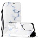 For Huawei P50 Colored Drawing Marble Pattern Horizontal Flip PU Leather Case with Holder & Card Slots & Wallet(White Marble) - 1